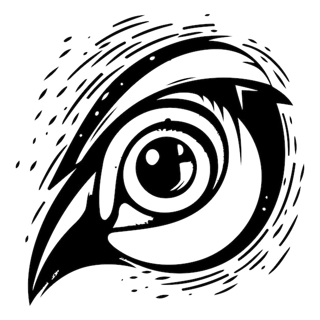 Vector vector illustration of the eye of a bird tattoo design