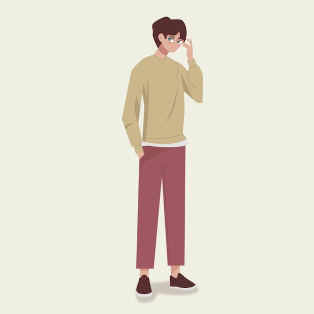 Vector vector illustration fashionable male student