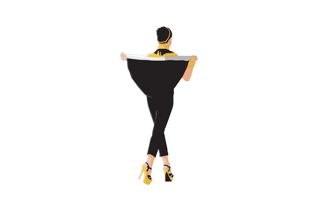 Vector illustration of fashionable women walking