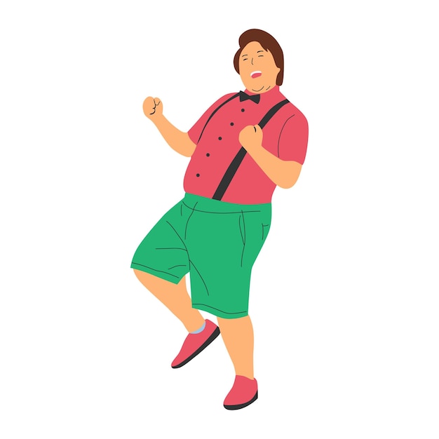 Vector illustration of a fat person character excess fat