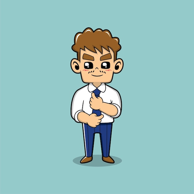 vector illustration of a father smoothing a tie