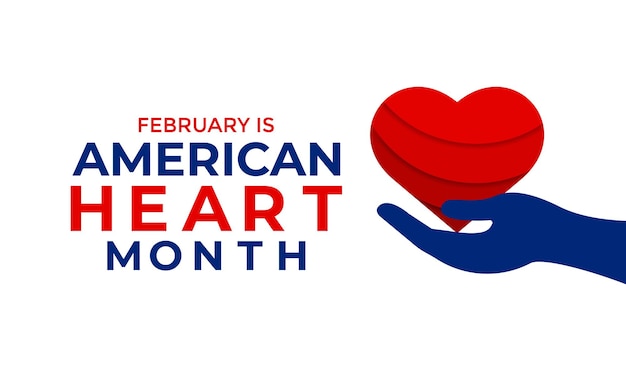 Vector vector illustration of february is american heart monthfor banner flyer poster design template