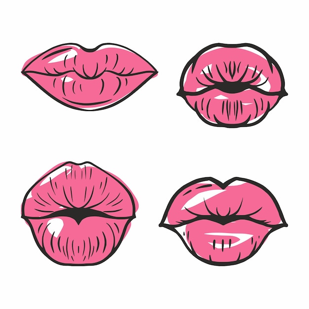 Vector illustration of female lipsx9xDxA