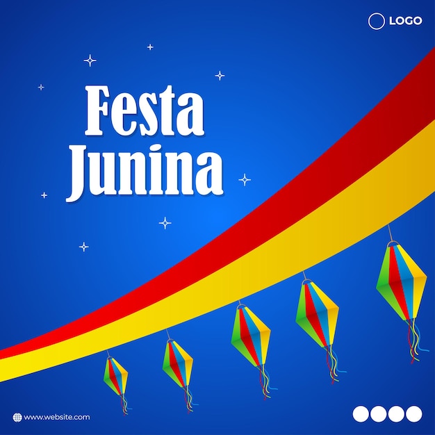 Vector illustration of Festa Junina social media story feed mockup template