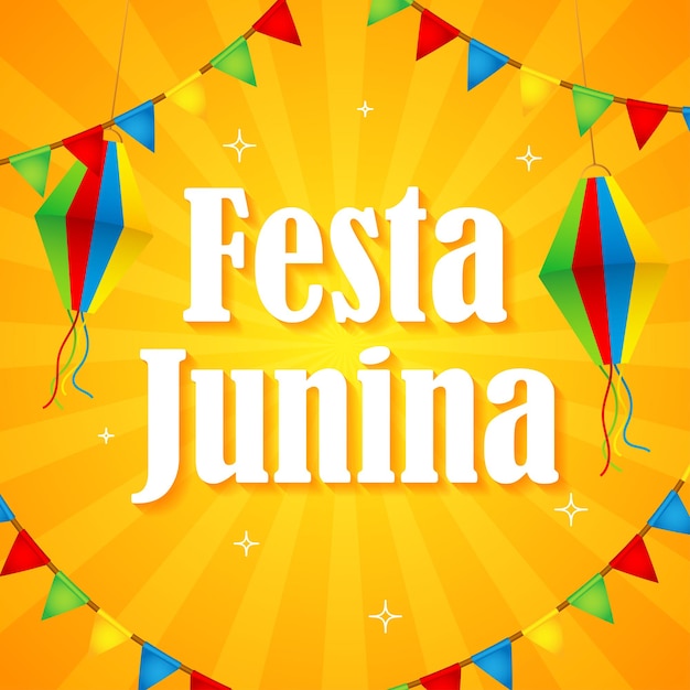 Vector illustration of Festa Junina social media story feed mockup template