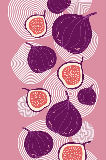 Vector illustration of a fig on a light background