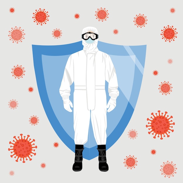 Vector illustration fight the virus concept