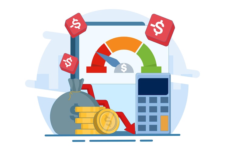 Vector vector illustration financial crisis or economic recession results in market crash and bankruptcy