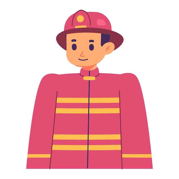 Vector vector illustration of fireman avatar