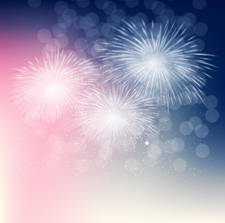 Vector vector illustration of fireworks, salute on a dark background eps10