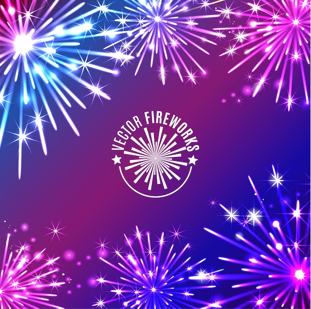 Vector Illustration of Fireworks