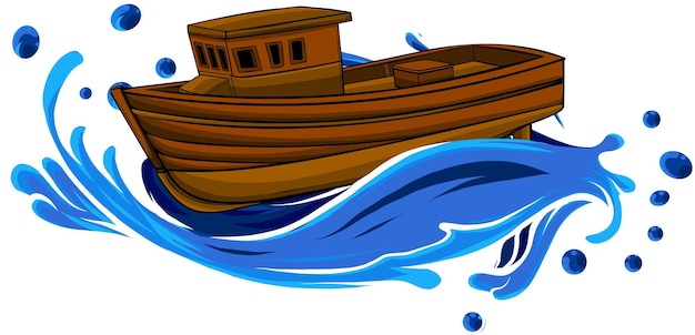 Vector vector illustration of fishing boat