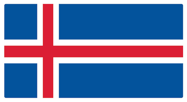 Vettore illustrazione vettoriale della bandiera dell'islanda