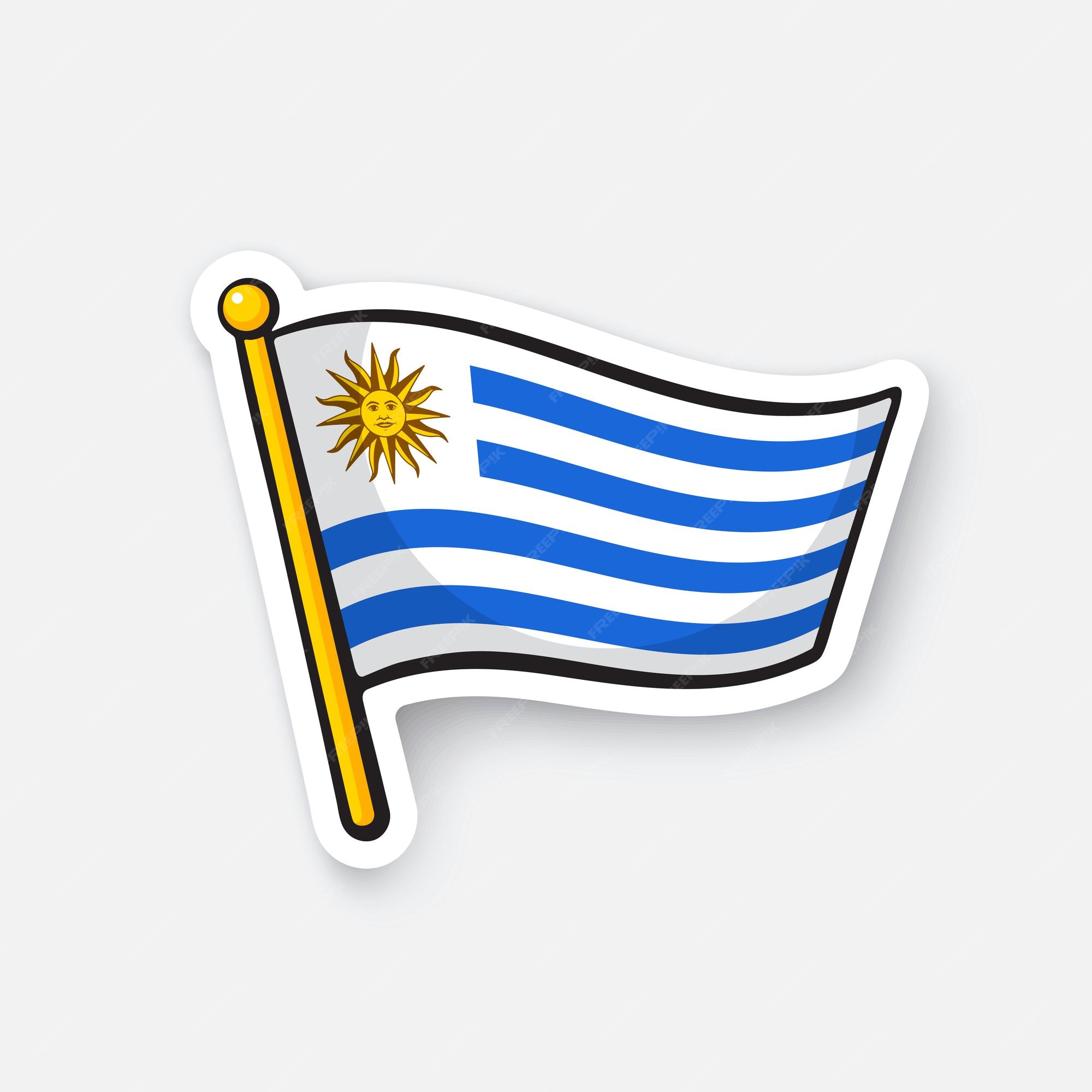 objetivo itálico Dedicación Premium Vector | Vector illustration flag of uruguay on flagstaff location  symbol for travelers