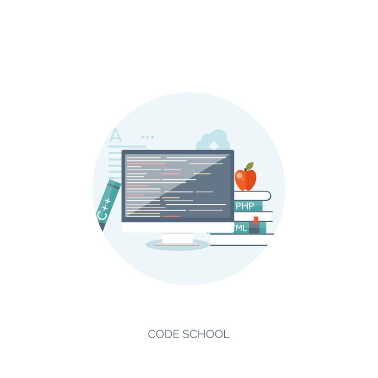 Vector ⁇ 터 일러스트레이션 평평한 배경 코딩 프로그래밍 seo 검색 엔진 최적화 앱 개발 제작 소프트웨어 프로그램 코드 웹 디자인