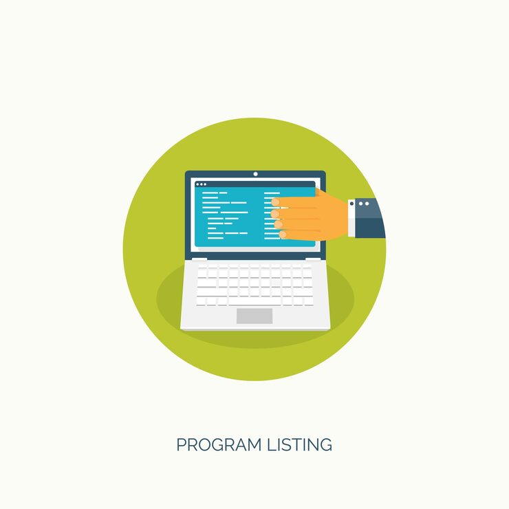 Vector vector illustration flat background coding programming seo search engine optimisation app development creation software program code web design