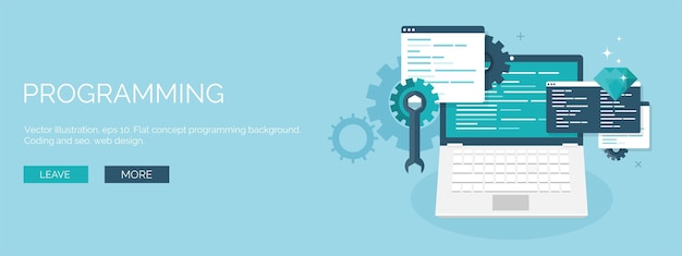 ベクトル ベクトルイラストレーション フラットバックグラウンド コーディング プログラミング seo 検索エンジン最適化 アプリ