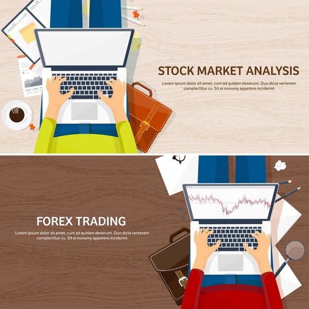 Vector vector illustration flat background market trade trading platform account moneymaking business