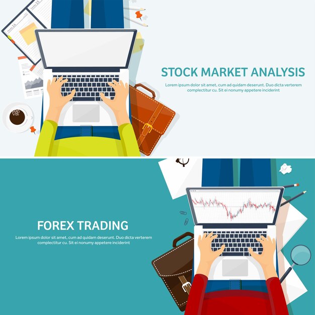 Vector vector illustration flat background market trade trading platform account moneymaking business