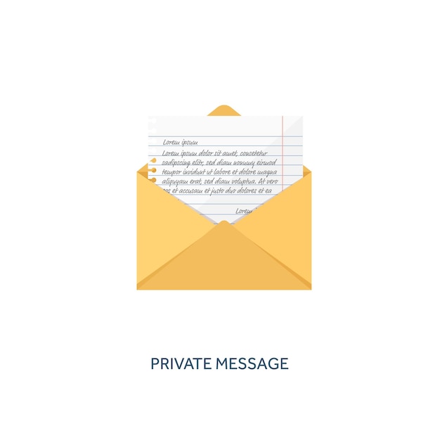 Vector illustration flat background with envelope emailing concept background spam sms and letter