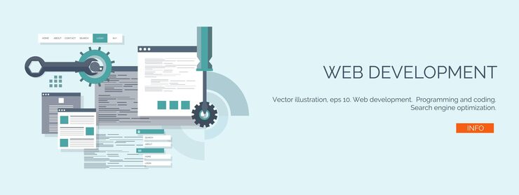 Vector vector illustration flat computing background programming coding web development search engine