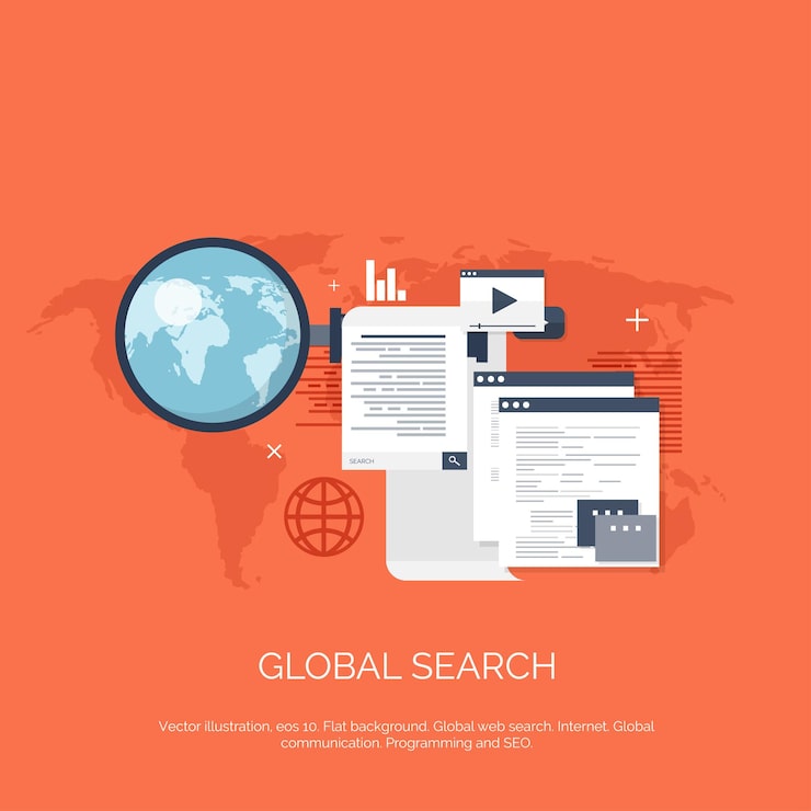 Vector vector illustration flat computing background programming coding web development and search seo