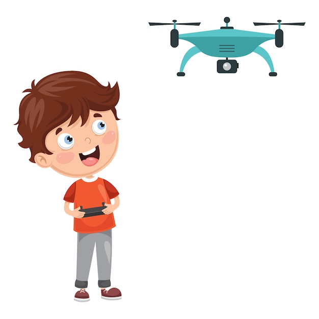 Vector Illustration Of Flat Drone