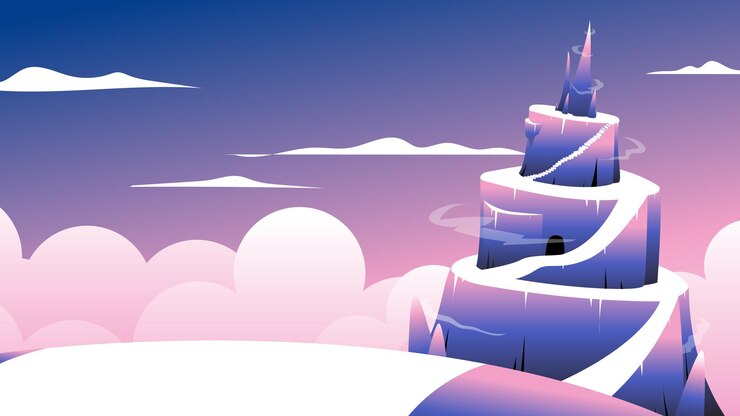 Vector vector illustration of a flat landscape with a beautiful sky