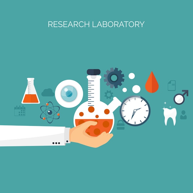 Vector illustration flat medical background health care first aid research cardiology medicine study