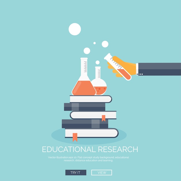 Vector illustration flat study backgrounds set education and online courses web tutorials elearning