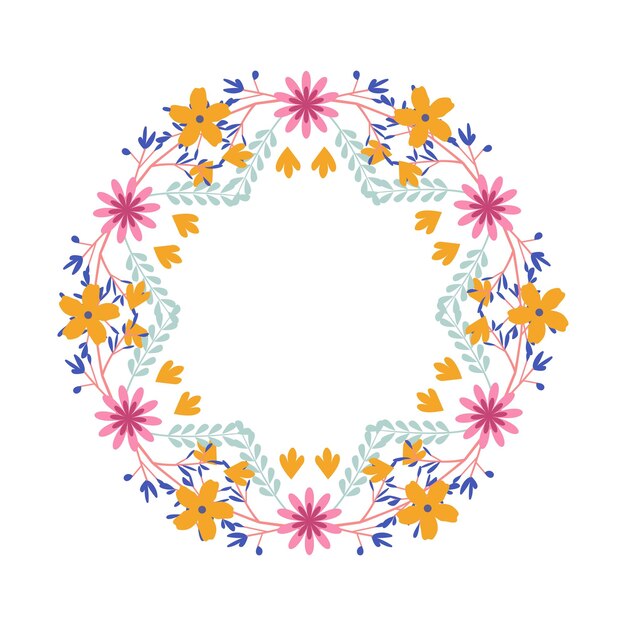 Vector illustration of Floral Frame Vignette