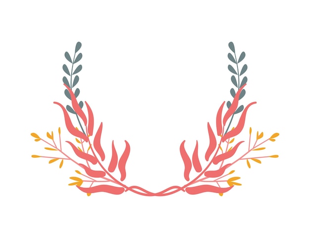 Vector vector illustration of floral frame vignette