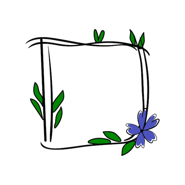 Vector illustration of Floral Frame Vignette