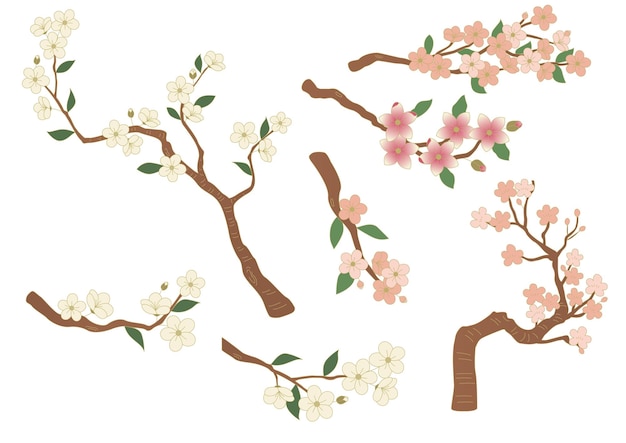 Vector vector illustration of flower trees