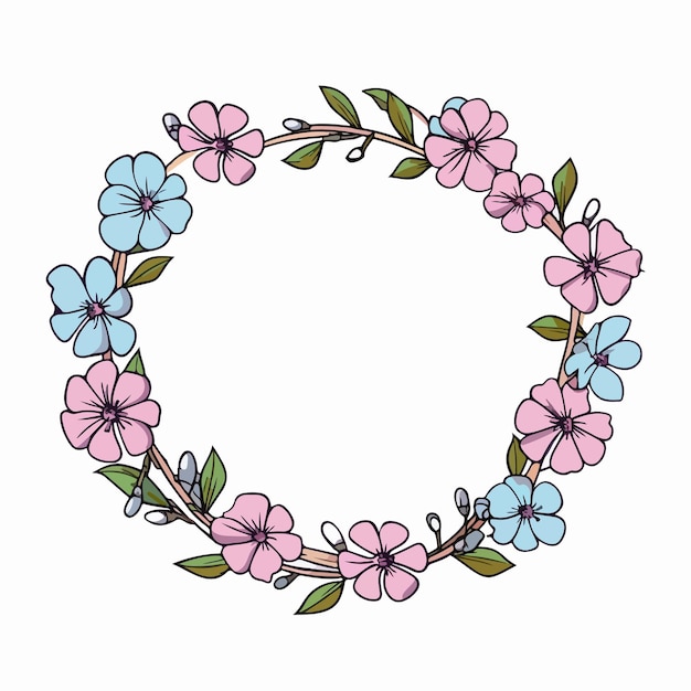 Vector vector illustration of flower wreaths set