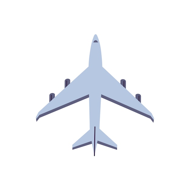 Vector illustration of flying airplane isolated on white background