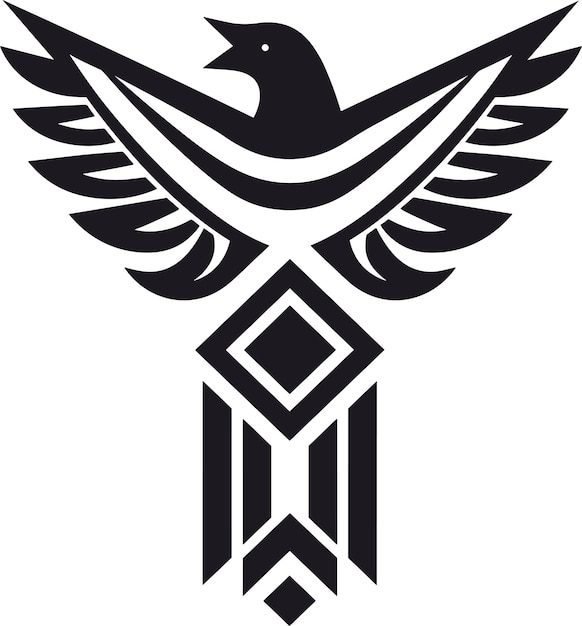 Векторная иллюстрация летающей птицы для дизайна логотипа татуировки и наклейки