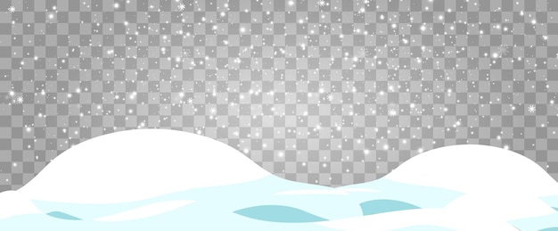 Vector vector illustration of flying snow on a transparent backgroundnatural phenomenon of snowfall