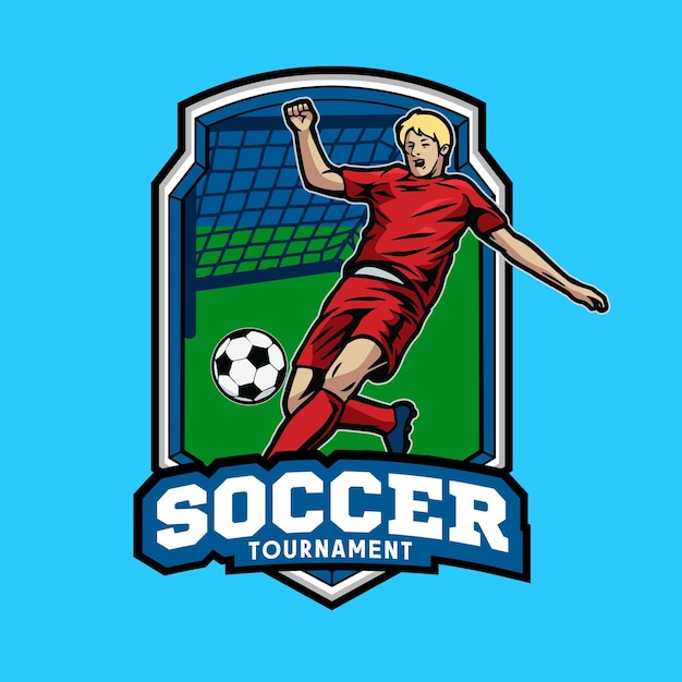 サッカー デザイン バッジのベクトル イラスト