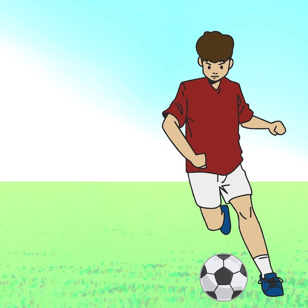 vector illustration of a football game on a football field