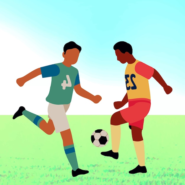 vector illustration of a football game on a football field