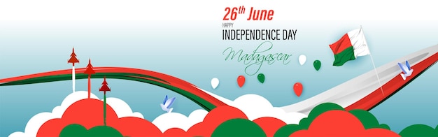 ベクトル 幸せな独立記念日マダガスカルのベクトルイラスト
