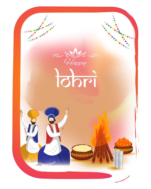 Векторная иллюстрация для приветствия happy lohri