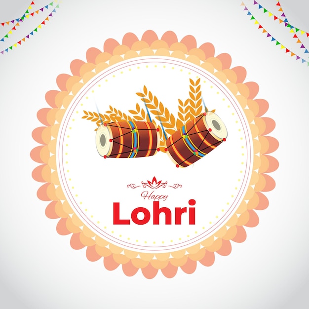 Векторная иллюстрация для приветствия happy lohri