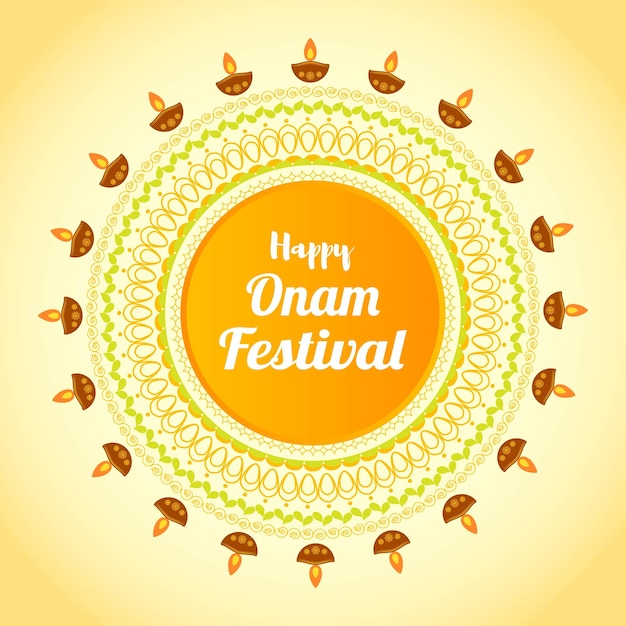 Векторная иллюстрация для приветствия happy onam