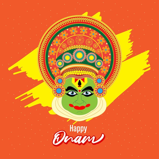 Векторная иллюстрация для приветствия happy onam