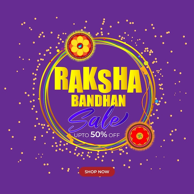 인도 축제 Raksha Bandhan 판매 배너에 대 한 벡터 일러스트 레이 션