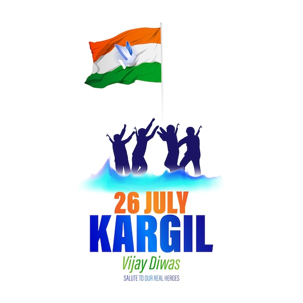 Векторная иллюстрация баннера kargil vijay diwas