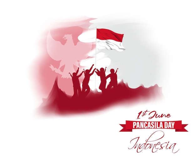 Векторная иллюстрация ко дню панкасила в индонезии