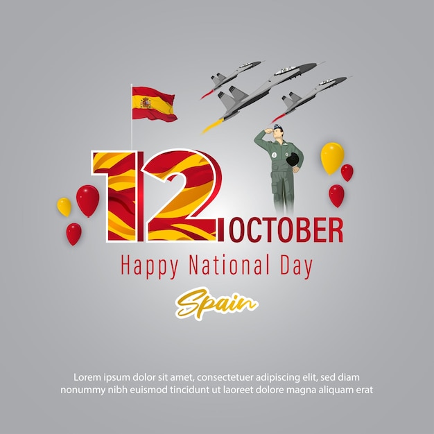 Векторная иллюстрация баннера национального дня испании